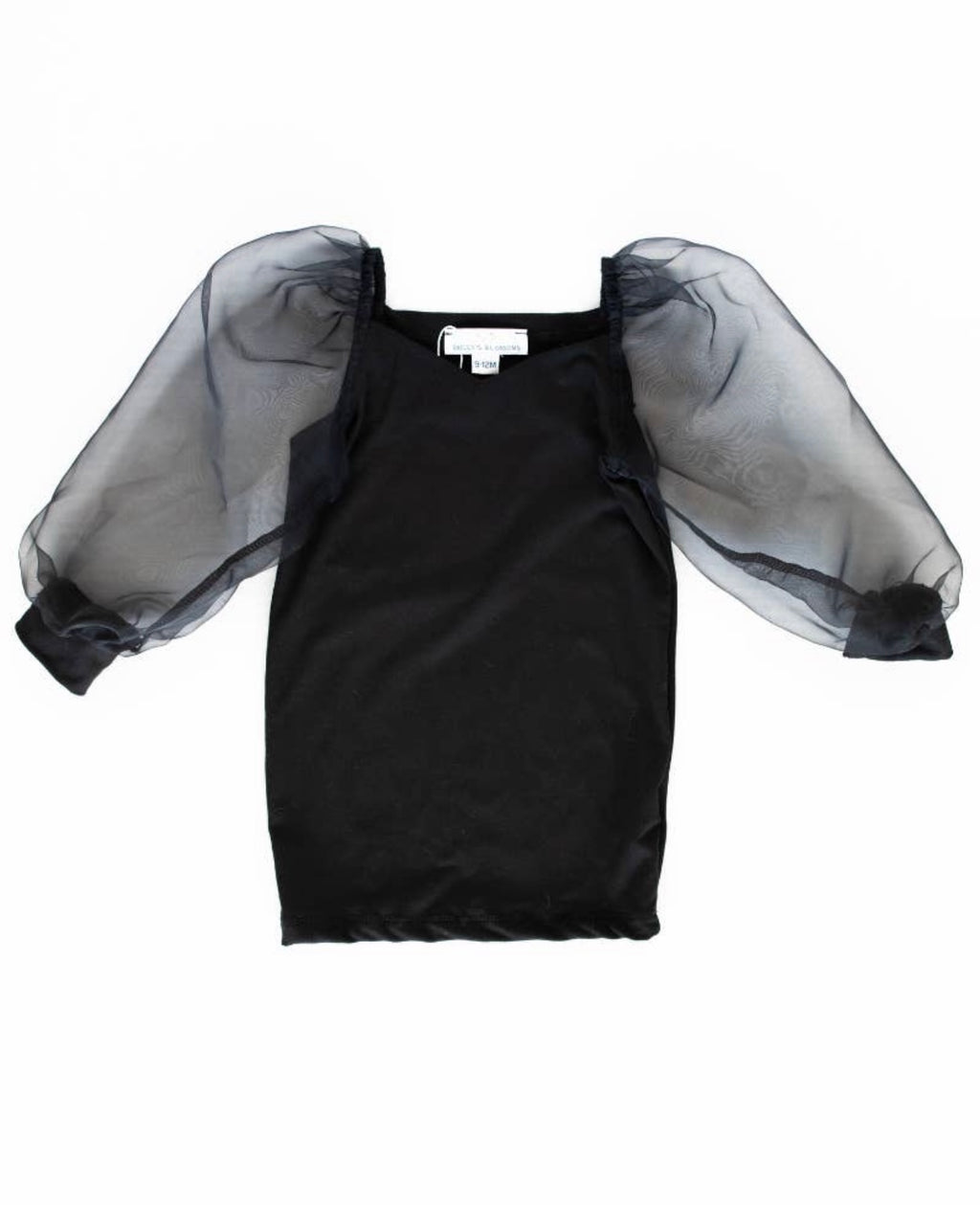 JURK MET TULE MOUW | ZWART