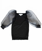 JURK MET TULE MOUW | ZWART