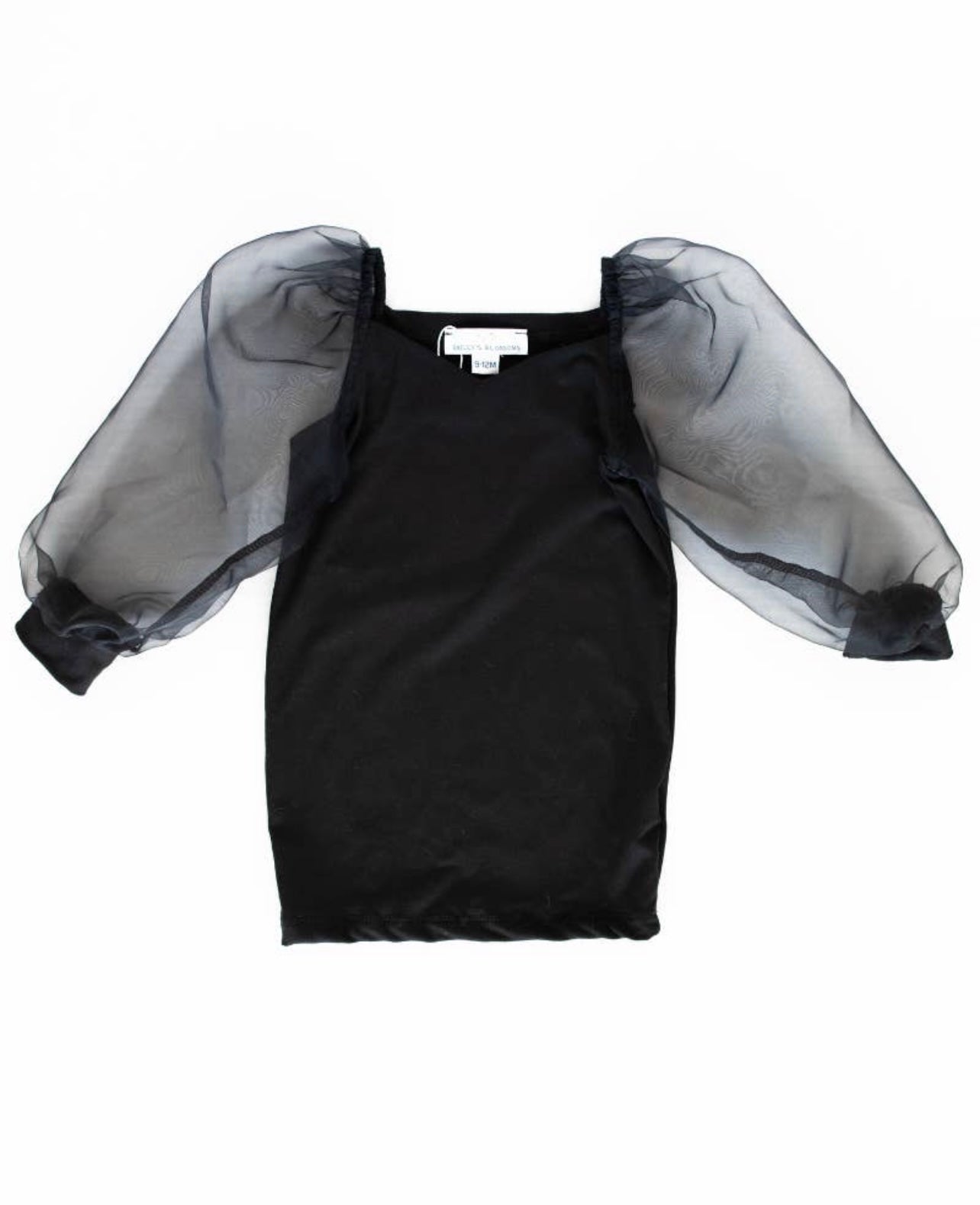 JURK MET TULE MOUW | ZWART