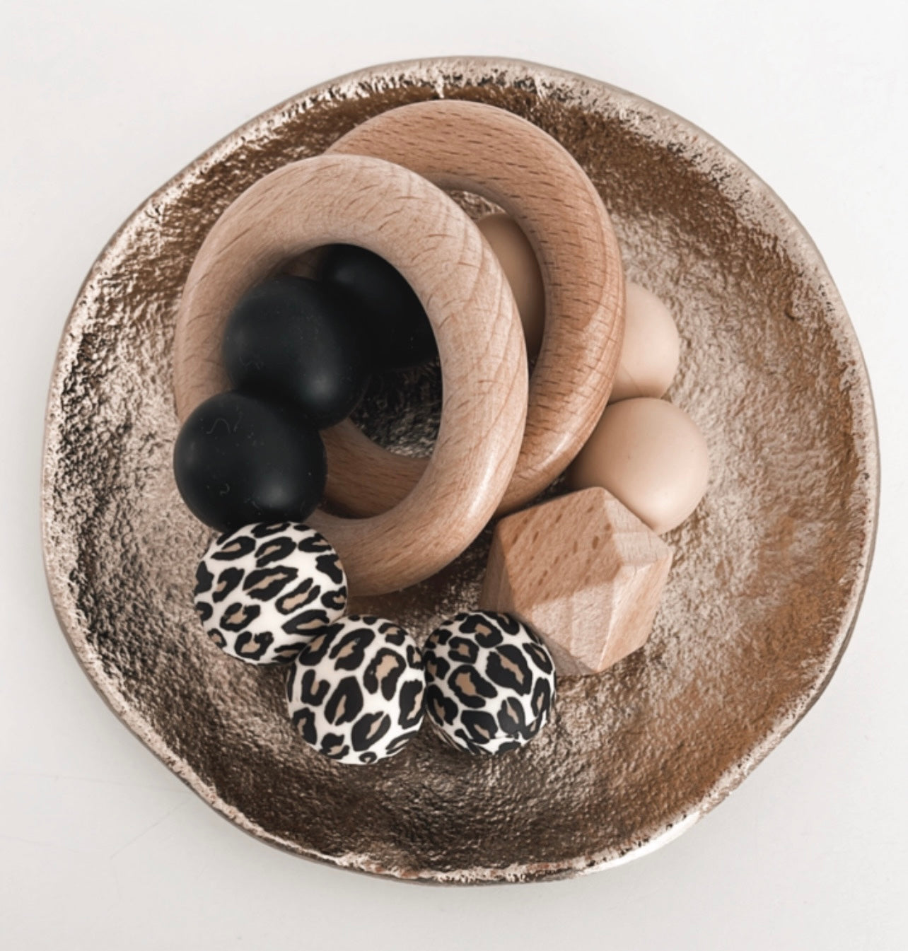BIJTRING MET LEOPARD PRINT | ZWART