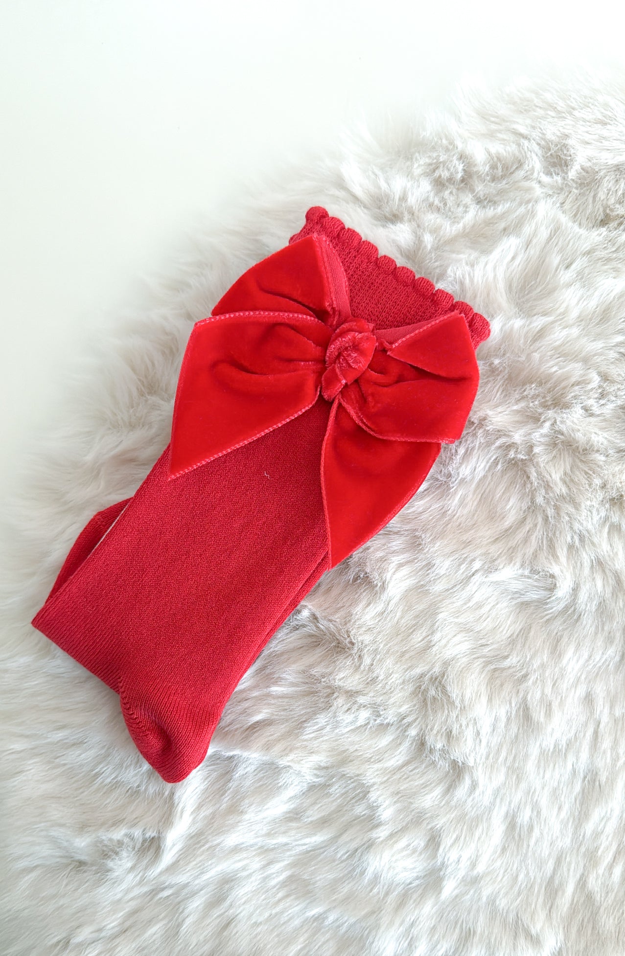 JC SOCKS | KNIEKOUS MET VELVETSTRIK ROOD