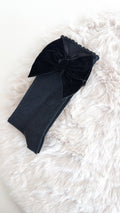 JC SOCKS | KNIEKOUS MET VELVET STRIK ZWART