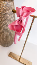 LA FILLETTE | DIADEEM MET GROTE STRIK DONKER ROZE
