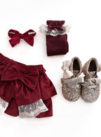 BE CHIC | VELVET BLOOMER BURGUNDY
