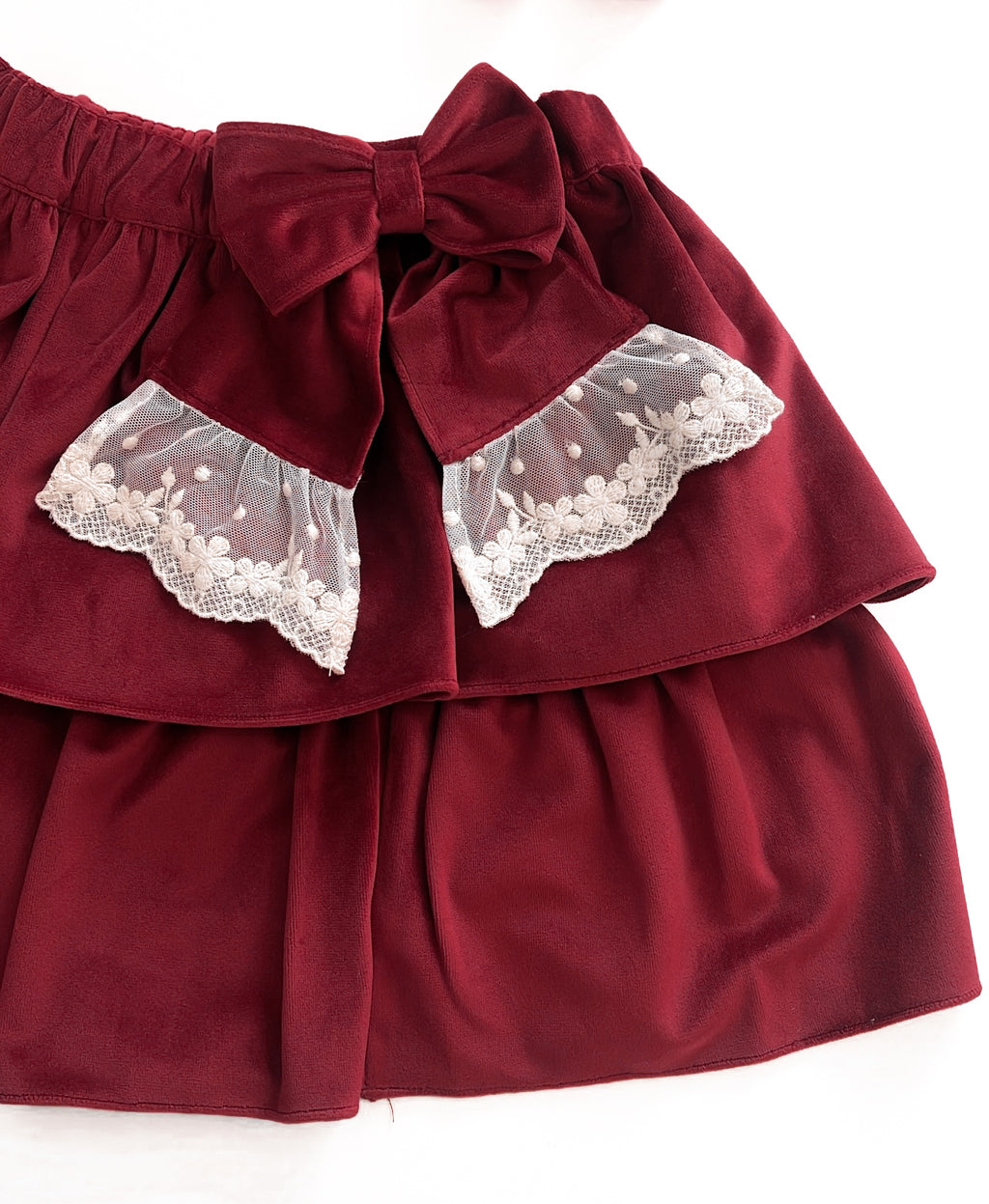 BE CHIC | VELVET SKIRT BURGUNDY
