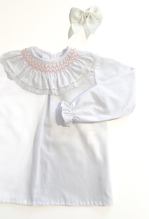 BE CHIC | BLOUSE PINK SMOCKED