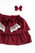 BE CHIC | VELVET SKIRT BURGUNDY
