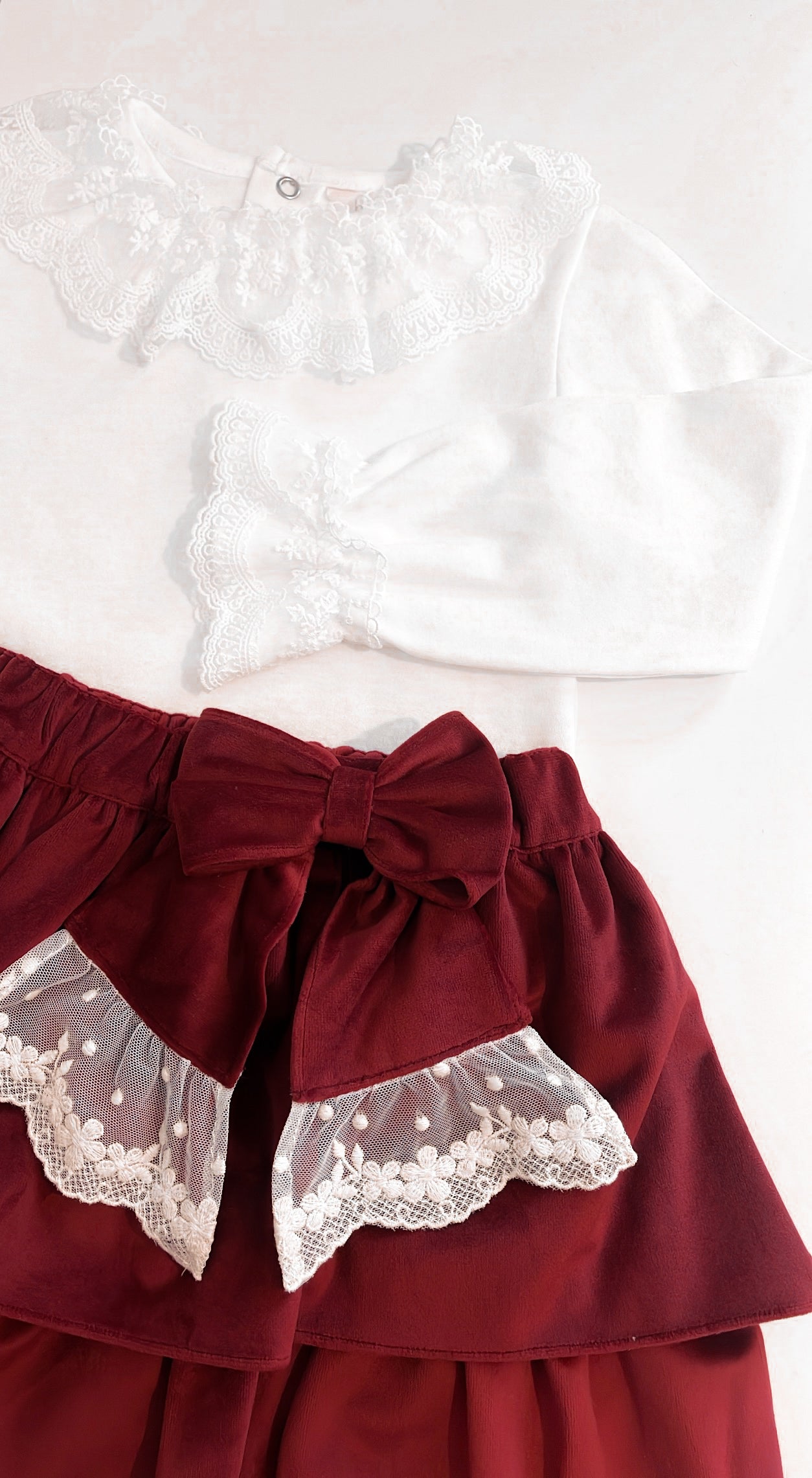 BE CHIC | VELVET SKIRT BURGUNDY