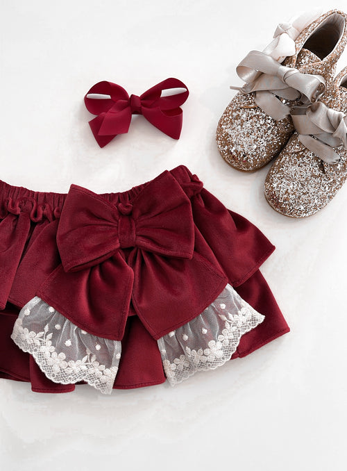 BE CHIC | VELVET BLOOMER BURGUNDY